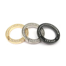 Crystal Rhinestone Decor Diamond Spring O Ring Openable Leather Bag Handbag Belt Strap Buckle Pendant Key Snap Clasp Clip