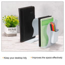 Adjustable Bookend with Pen Holder Extends up to 19 Inch Expandable Desk Magazine File Organizer Holder for Office Book Storage