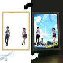 Anime Figure Your name Light Painting Photo Frame Led Night Light Bedside Table Lamps Home Room Decor Christmas Gifts Moon Lamp