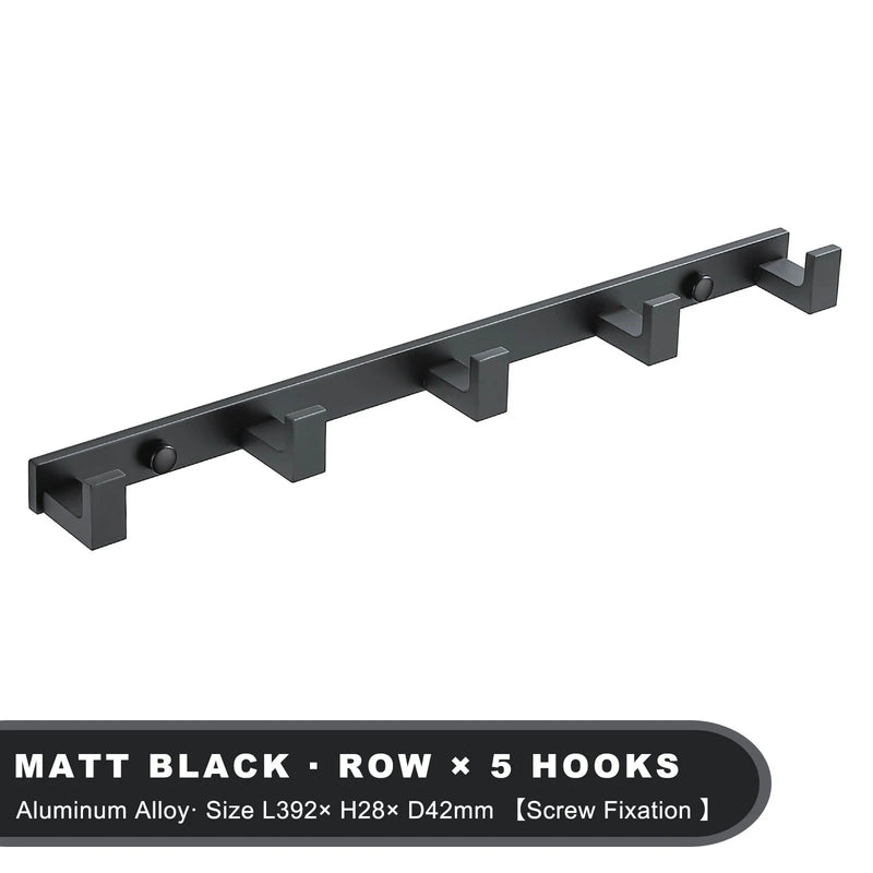 Household Wall Coat Rack Black Hooks For Hangging Clothes Towel Hanger Bathroom Robe Hook Heavy Duty Kitchen Accessories