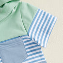 Toddler Boys 2-Piece Outfit Camouflage Print Hooded T-shirt with Drawstring Shorts Set for Summer Playdates and Adventures