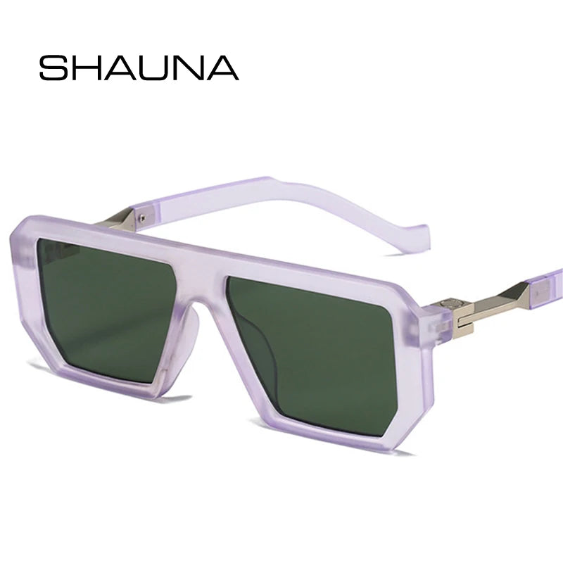 SHAUNA Retro Square Sunglasses Women Fashion Jelly Color Eyewear Shades UV400 Men Trending Punk Clear Gradient Sun Glasses