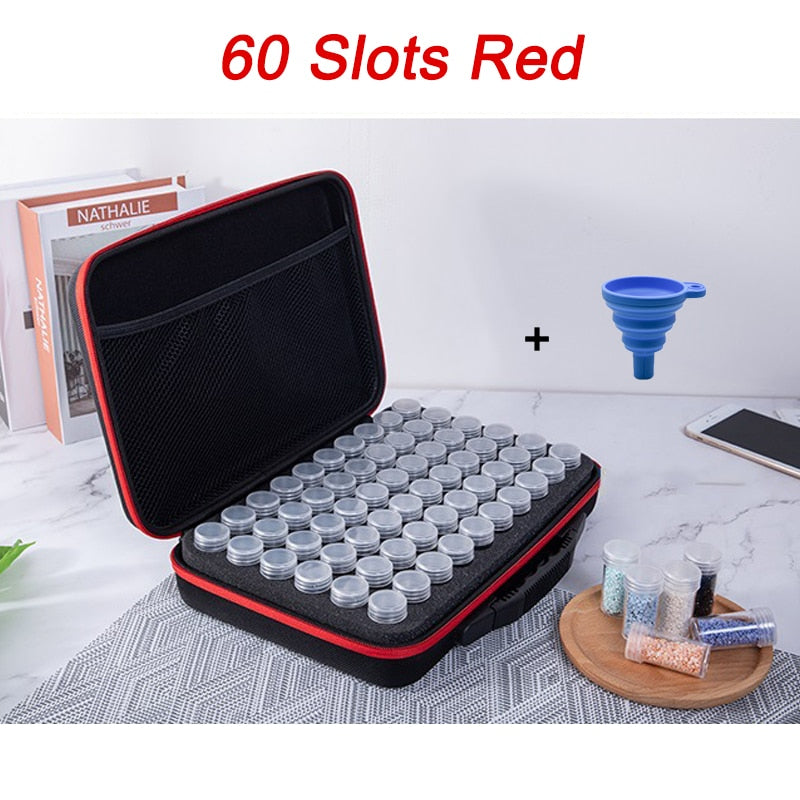 7/15/30/60 Bottles Storage Box 5D Diamond Painting Accessories Tools Storage Box Carry Case Diamant Painting Tools Container Bag