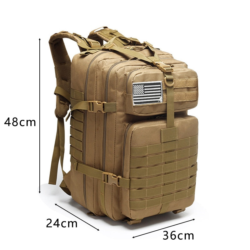 50L Tactical Military Backpack Camping Trekking Fishing Bag Waterproof Rucksacks Men Large Capacity Travel Hunting Backpack