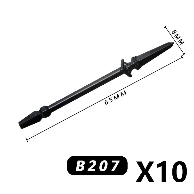 Medieval MOC Weapon Figure Accessories Building Blocks Soldiers Sword Shield Bow Arrow Trident Hammer Axe Spear Brick Kid Toy