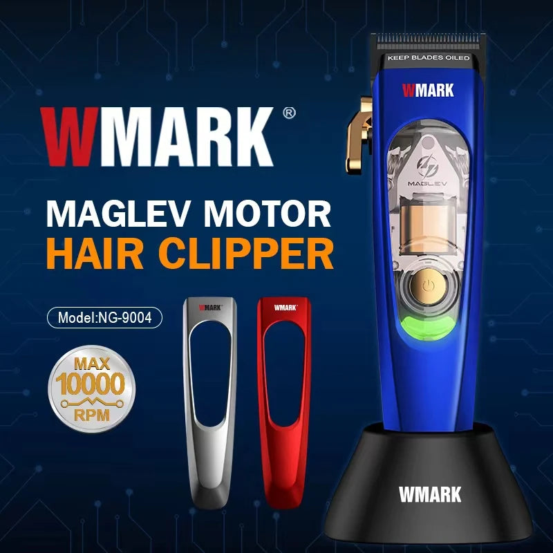 WMARK's new NG-9004 Men's hair clipper 10000 RPM magnetic caliper 3-color replaceable with charging base