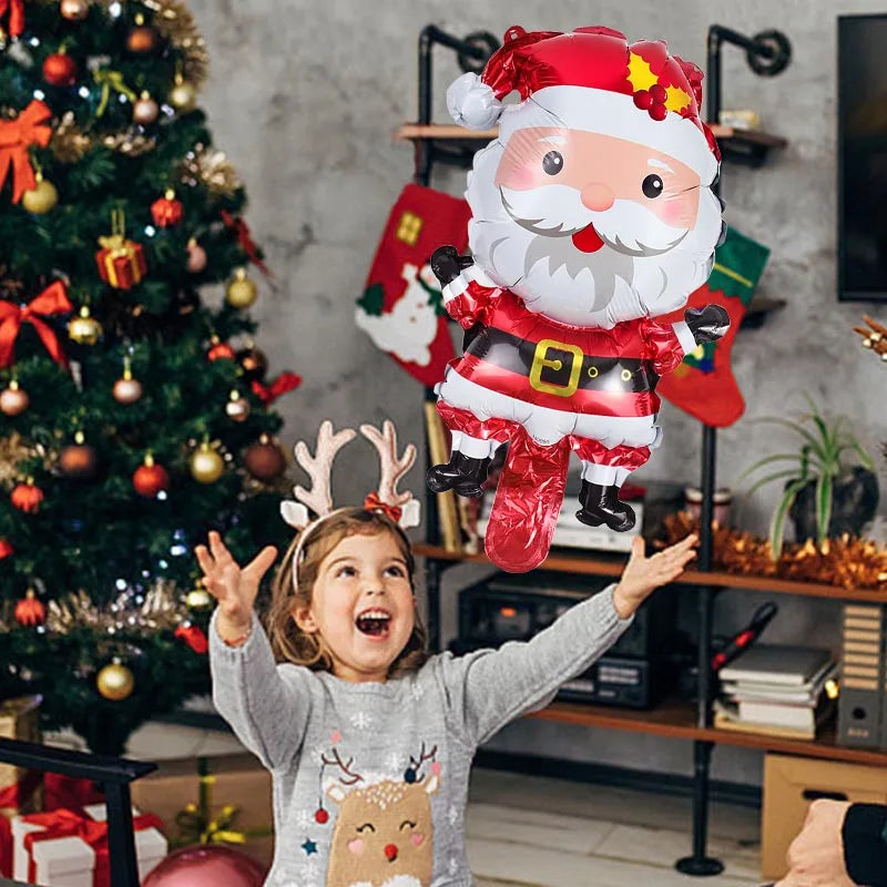 15/5PCS Santa Claus Foil Balloons Mini Christmas Tree Gingerbread Man Balloon 2025 Xmas New Year Holiday Decoration Kids Favors