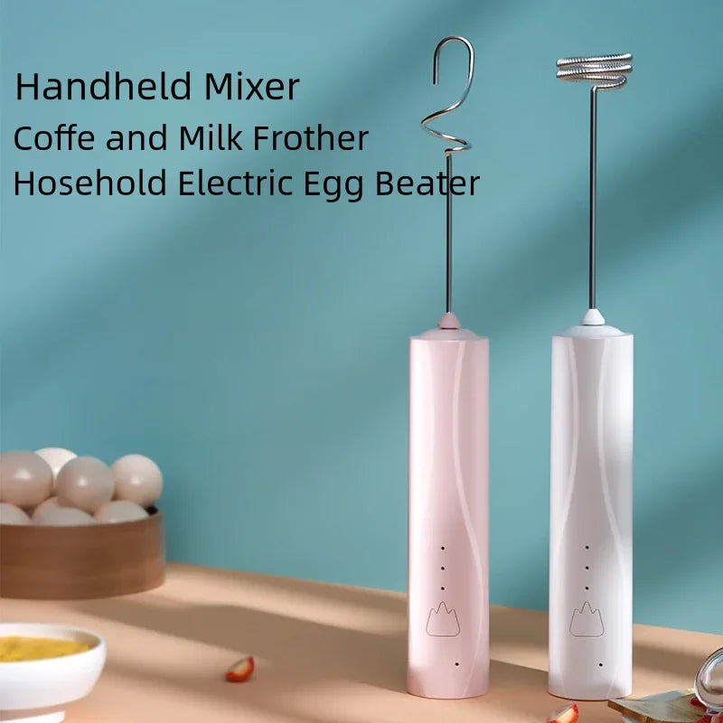 Handheld Egg Beater USB Rechargeable 3 Speeds Electric Milk Frother Foam Maker Mixer Coffee Drink Frothing Wand Foamer Baking