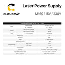Cloudray 130-150W CO2 Laser Power Supply for CO2 Laser Engraving Cutting Machine M150 Category