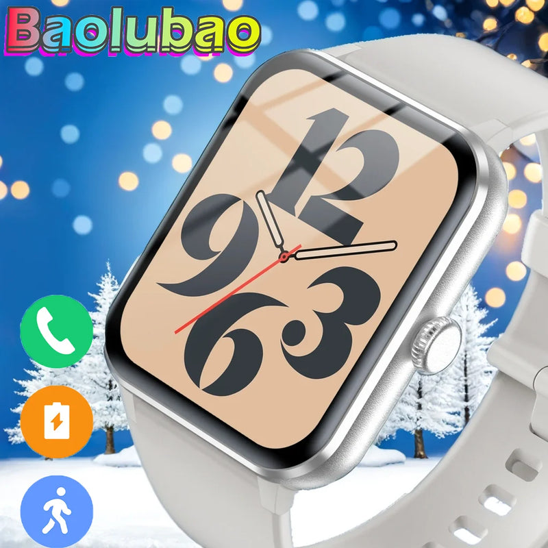 Baolubao 2024 NEW Smart Watch 1.85 inch Full Touch Voice Assistant Fitness Tracker Bluetooth Answer/Dial Weather, Christmas Gift