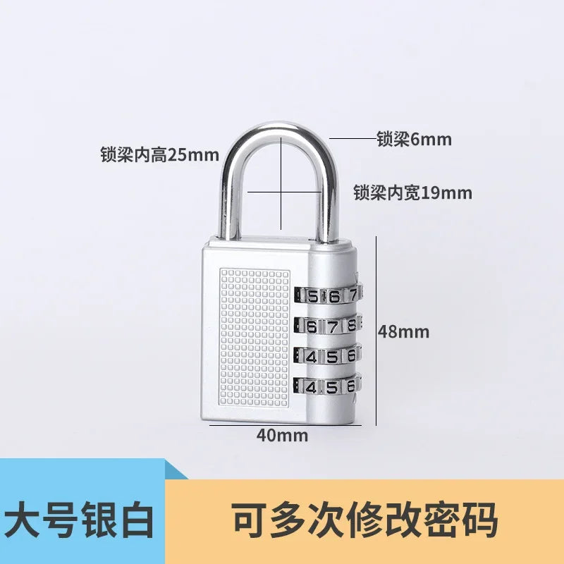 Heavy Duty 4 Dial Digit Combination Lock Weatherproof Security Padlock Outdoor Gym Trunk Safely Code Lock Black 80*43*14mm