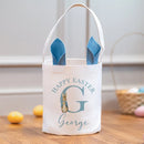 Personalised Initial name pink blue Bunny rabbit bag happy Easter party home decoration Egg Hunt basket kid boy girl gift Bucket