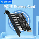 ORICO SuperSpeed 2/5/7 Port USB 3.0 PCI-E Express Card with A 15pin SATA Power Connector PCIE Adapt  for Windows 8/10/Linux