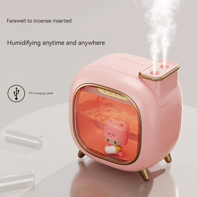 New mini USB double spray moe wa humidifier home bedroom night light aroma hydration spray air humidifier small gift