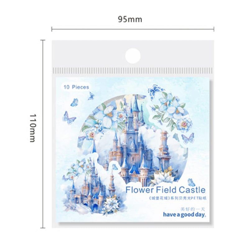 Mr. Paper Vintage Plant Flower Stickers Sparkling Castle Theme Hand Account Collage Materials Stationery 10pcs/pack