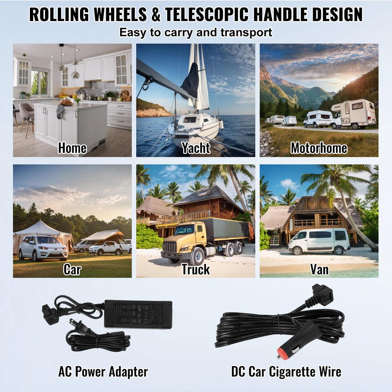 SucceBuy Car Refrigerator 12 Volt Car Refrigerator Fridge Single Zone Portable Freezer  and Handle -4℉-68℉ 12/24V DC and Cooler