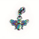 5PCS Dragonfly Bee Wallet Cosmetic Bag Pull Tab Slider Pencil Case Coat Messenger Bag Metal Insect Zipper Fashion Cute Pendant