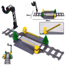City Train Station Platform Traffic Light Cave Flyover Tracks Straight Curved Rails Building Block Bricks Technican Creative Toy