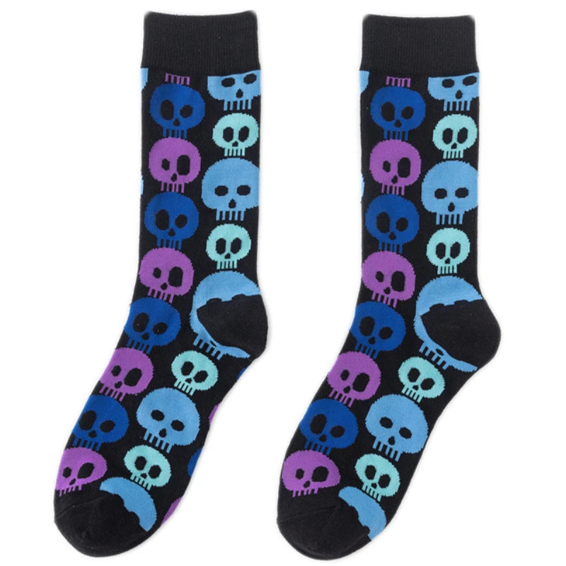 Men Sock Cotton New Animal Tiger Halloween Skull Print Hip Hop Cool Socks for Men Long Skate Happy Funny Gift