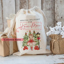 Personalised Custom Christmas Sack Boy Girl Xmas Toy Santa Stocking Nutcracker Soldier Ballet Dancer Holiday Present Gift Bag