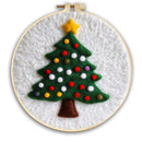 PhotoCustom 20x20cm Frame Needle Felting Kit Christmas Tree Needle Felting Patterns For Beginners Wool Felting Set DIY Craft