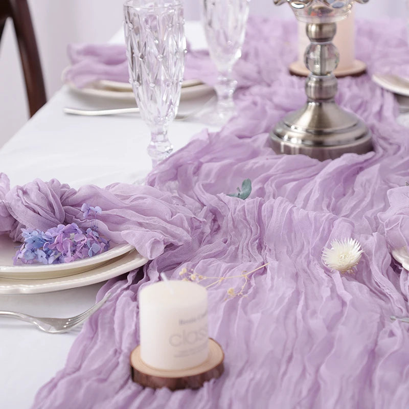 Event Designing Table Runner Cheese Cloth Gauze Crepe Rustic Wedding Party Decor Farmhouse Tabledecor House Warming Gift Easter