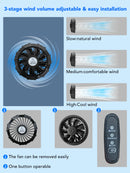 Fan Cooling suit includes 2 fans, 9 blades, 3-speed adjustment of wind speed,Vest for summer fishing trips (without power bank)