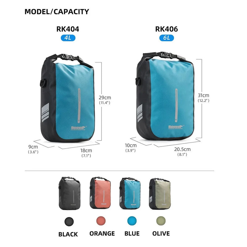Rhinowalk Bike Bag For Fork Quick Release Bicycle Bag Waterproof 4-6L Electric Scooter Bag Bicycle Front Bag Bikebag Accessories