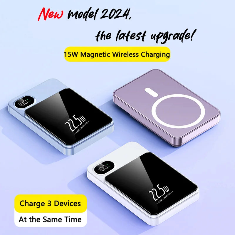 Xiaomi New 50000mAh Magnetic Qi Wireless Charger Power Bank 22.5W Super Fast Charging Mini Powerbank For iPhone Samsung Huawei