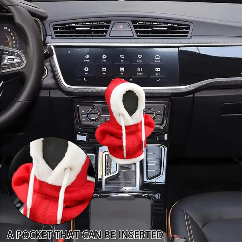 Hoodie Car Gear Shift Cover Christmas Decor Gearshift Hoodie Car Gear Shift Knob Cover Manual Handle Gear Change Lever Cover