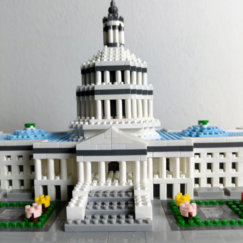 KNEW BUILT Capitol City Construction White House Micro Building Blocks US Mini Architecture Adult Children Toys Assemble Bricks