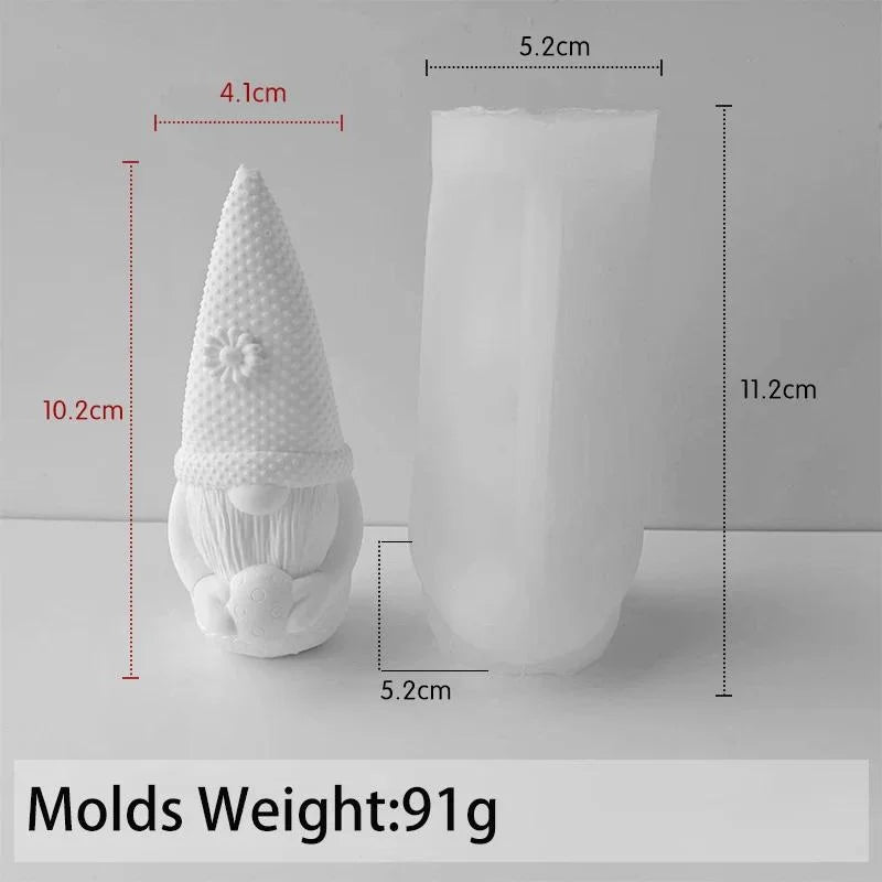 3D Beard Dwarf Easter Egg Silicone Mold Scented Candle Making Supplies Handmade Soap Plaster Ornaments Molds Home Party Decor
