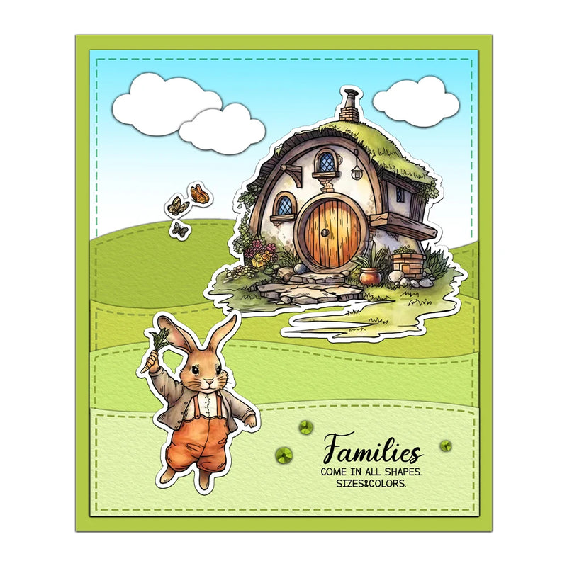 Mangocraft Easter Rabbits Bunny Family Home Clear Stamps DIY Scrapbooking Supplies Silicone Stamp For Card Making Albums Decor