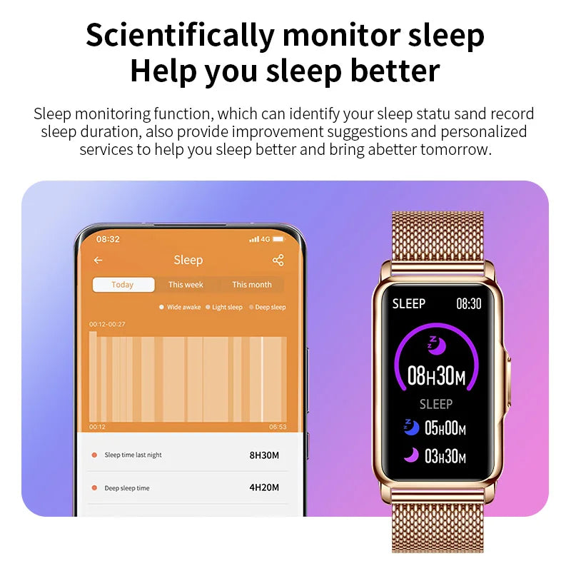 LIGE Smart Watch Women Life Waterproof Call Reminder Music Control Pedometer Calorie Display Elegant Watch For Woman Smartwatch