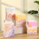 Gift Pakcaging Bag Moon Oil Painting Kraft Paper Bag Wedding Birthday Valentine's Day Favor Gift Packing Pouch Tote Bag Handbag