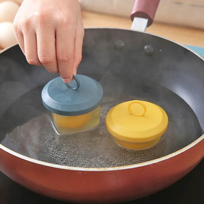 4Pcs/Set Egg Cooker With Brush Egg Boiler Poacher Egg Mold For Kid Baking Mold Kawaii Kitchen Kitchen Accessories