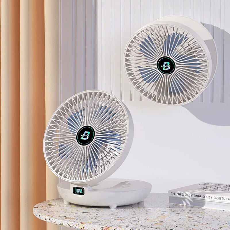 Foldable Fan Rechargeable Wall Mounted Fan Table Fan Portable Air Conditioner Wireless Fan Personal Fan 3 Speed for Home Office