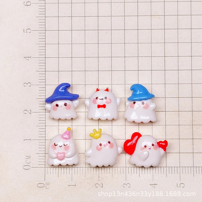 20 Pcs Cute Bright Surface Interesting Cartoon Halloween Ghost Series Resin Scrapbook Diy Jewelry Wedding Hairpin Accessories