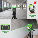 Huepar 16 Lines Laser Level With Receiver Tripod Rangefinder 4D Green Self-level Bluetooth Laser Tool Remote Control & Hard Case