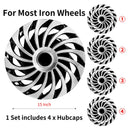 4 PCS Wheel Covers Hubcaps Design For 15 Inch Steel Wheels R15 Tire For Most Family Cars