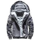 Men's Fleece Jacket Camouflage Thicken Jackets Hooded Coat Winter Long Sleeve Down Coats Casual Streetwear Men's Hoodies