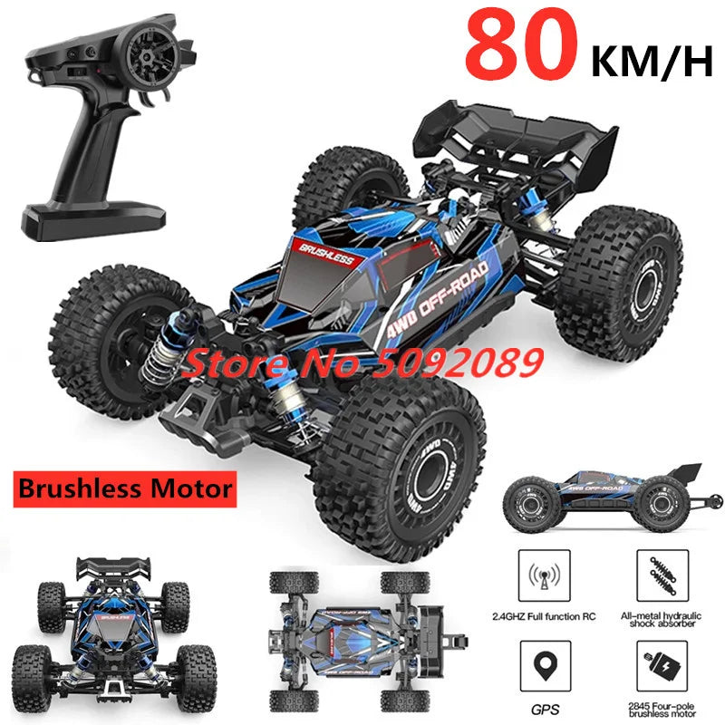 80KM/H Brushless RC Car 4WD Big Electric High Speed Off-Road Climbing Remote Control Drift Car Vehical Truck for Kids Boy Gifts