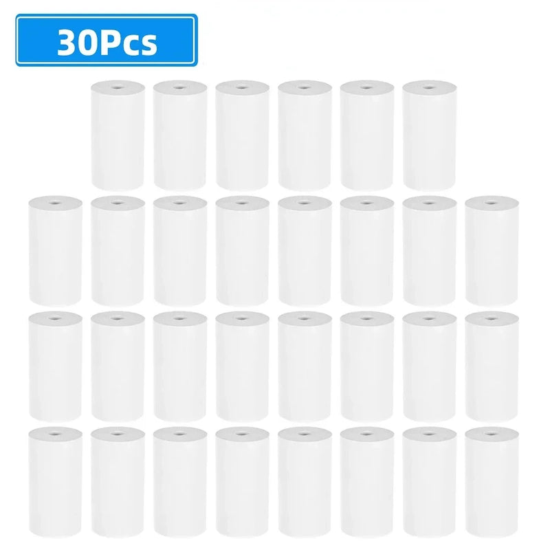 30 Rolls 57*25mm Thermal Paper White Sticker Camera Instant Print Kids Camera Printing Paper Replacement Accessories Parts