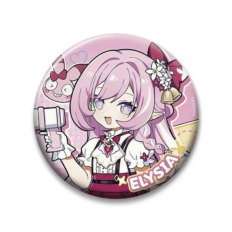 Anime Badge Honkai Impact 3 Elysia Bronya Zaychik Kiana Kaslana Raiden Mei Seele Vollerei