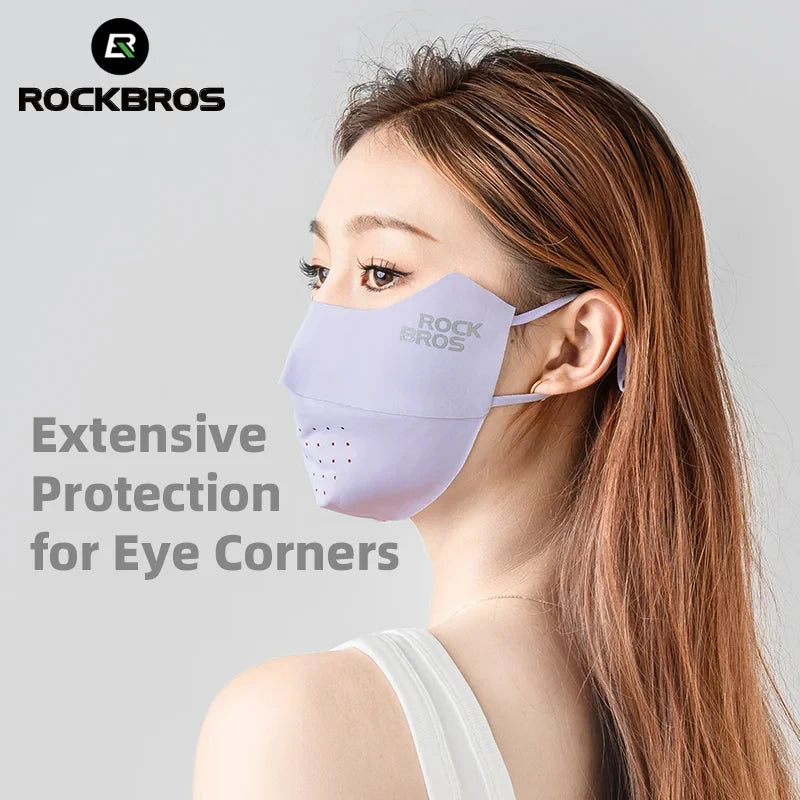 ROCKBROS Cycling Ice Silk Face Mask Anti-UV Sun Protection Breathable Dustproof Men Women Bandana Running Fishing Sports Mask