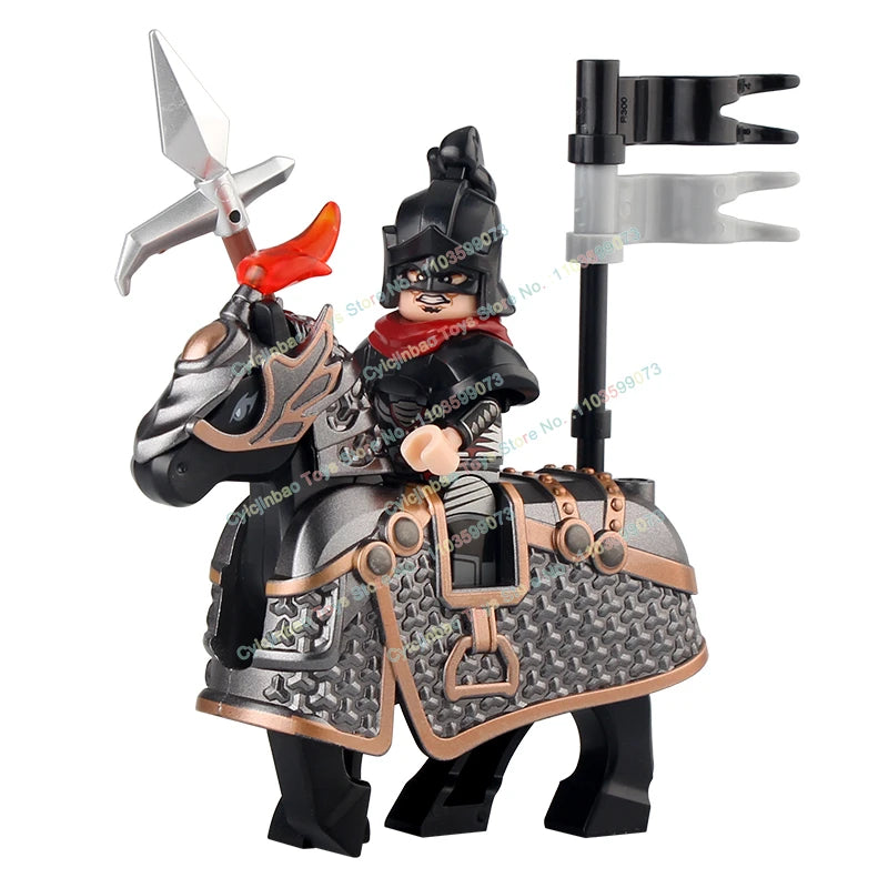 Medieval Knight Stormwind City Guard Reloaded Golden Horse Silver Horse Action Figures Building Blocks Accessories Toys DT8902