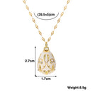 Greatera Colorful Enamel Easter Egg Pendant Necklaces for Women Guilloche Locket Egg Gold Plated Chain Necklaces Party Jewelry