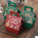 4/8Pc Christmas House Cookie Box with Handle Candy Chocolate Biscuit Packaging Boxes Xmas Gift Wrapping New Year Party Treat Box