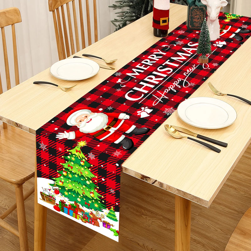 Christmas Table Runner Merry Christmas Decorations for Home 2024 Table Runner Xmas Ornaments Navidad Natal New Year Gift 2025