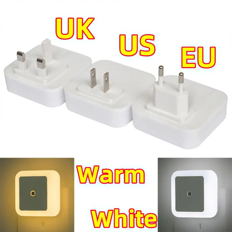 Night Light Mini Light Sensor Control 110-240V EU US UK Plug Nightlight Lamp For Children Kids Living Room Bedroom Lighting